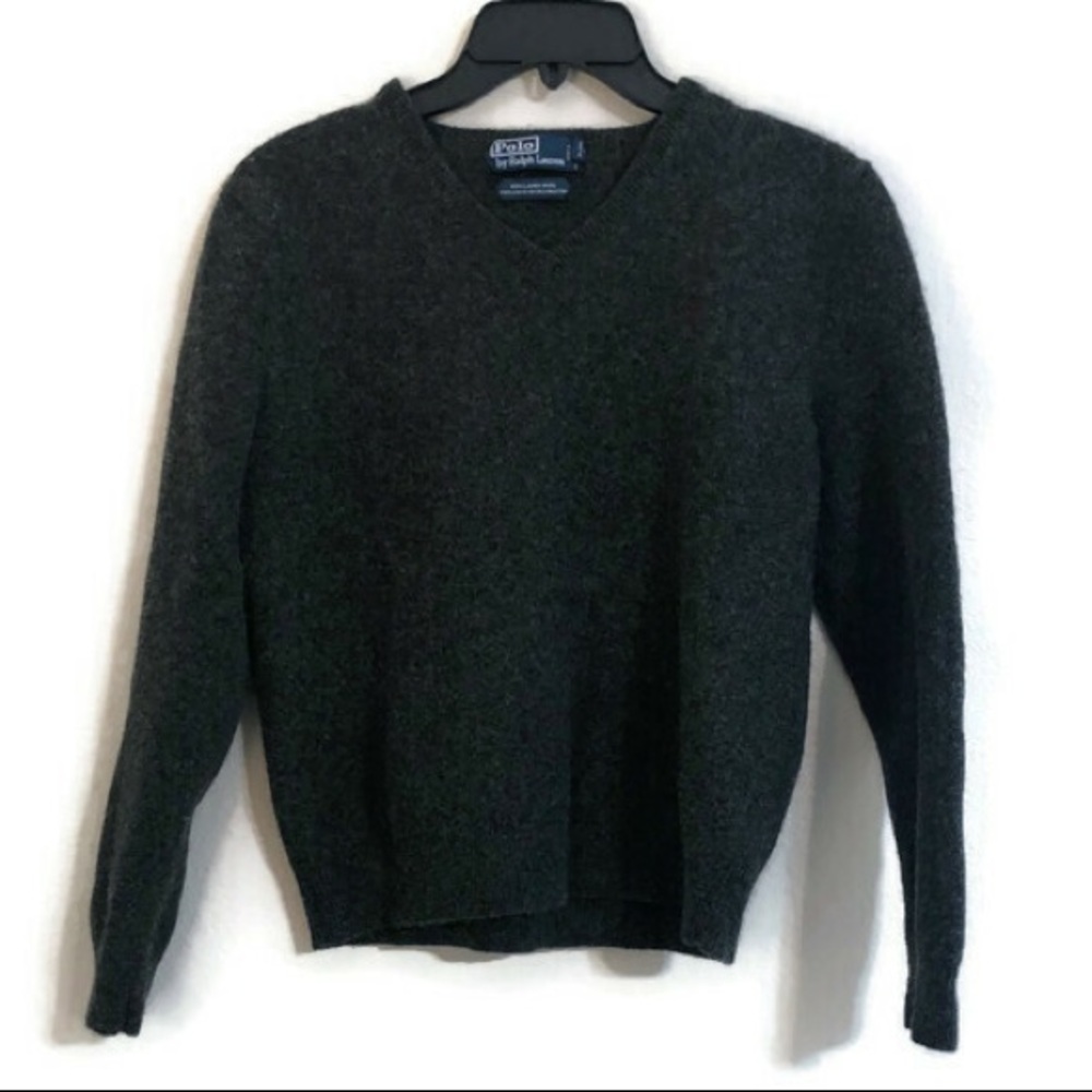 Grey wool Polo sweater